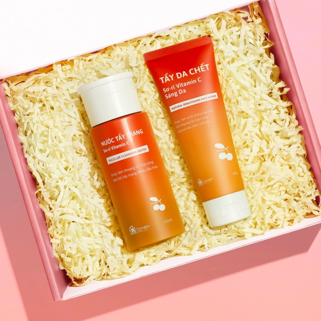 [SET QUÀ TẶNG] Tẩy Da Chết Và Nước Tẩy Trang Sơ- ri Vitamin C 