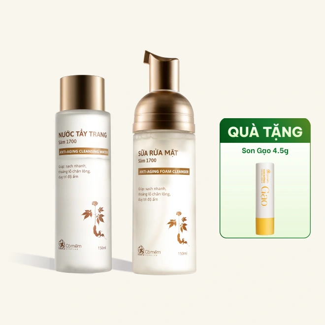 Bộ Đôi Làm Sạch Nước Tẩy Trang Và Sữa Rửa Mặt Sâm 1700