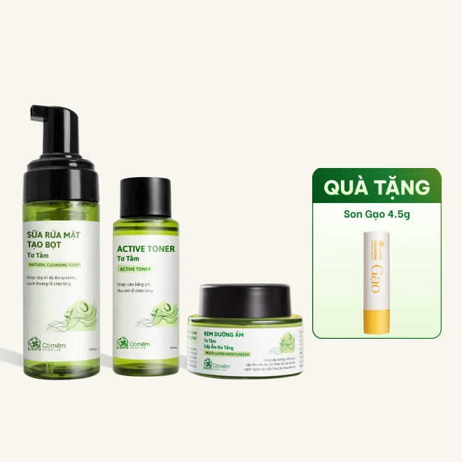 Bộ Chăm sóc da Tơ Tằm - dưỡng ẩm, ngừa lão hoá chuyên sâu 3 bước