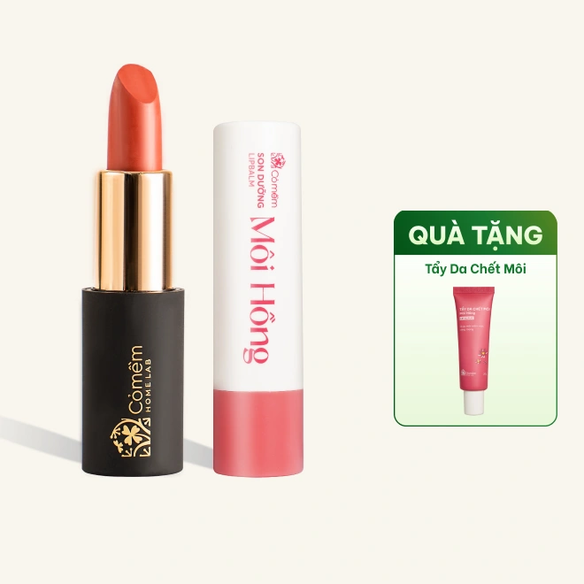Combo Son Lụa Diễm, Son Dưỡng Môi Hồng