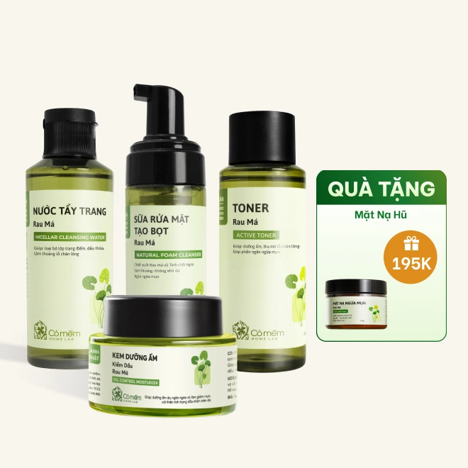 Bộ Chăm Sóc Da Dầu Mụn Rau Má Chuyên Sâu