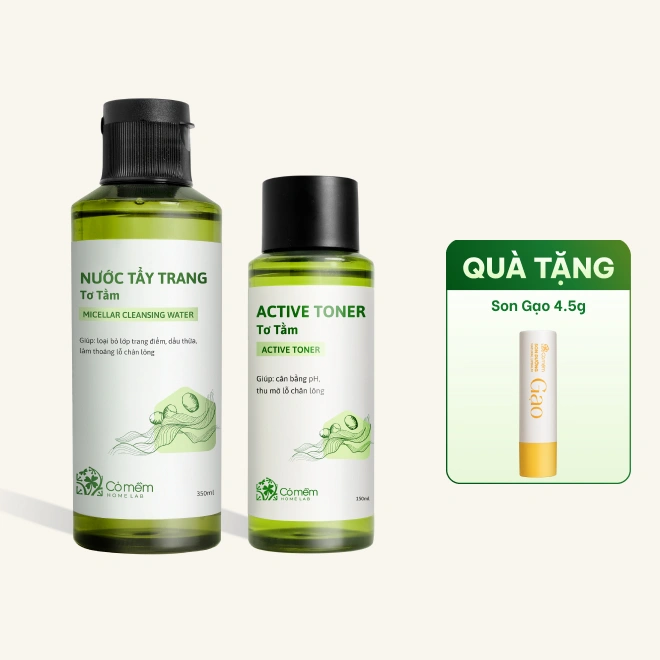 Combo 2 Sản Phẩm Bộ Chăm Sóc Da Tơ Tằm Ngăn Ngừa Lão Hoá