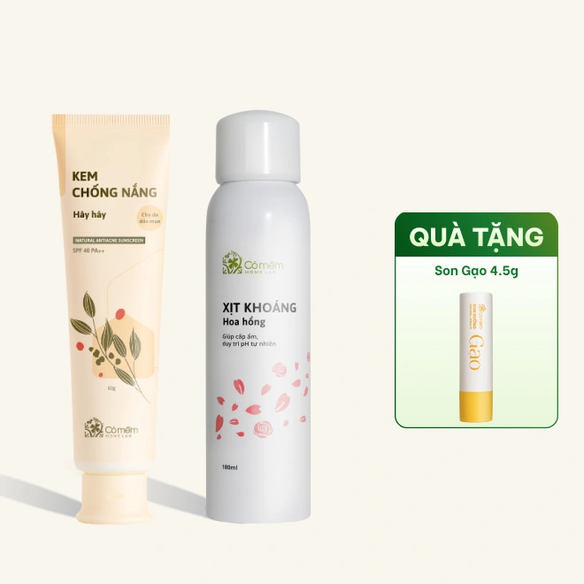 Combo Kem Chống Nắng + Xịt Khoáng Hoa Hồng