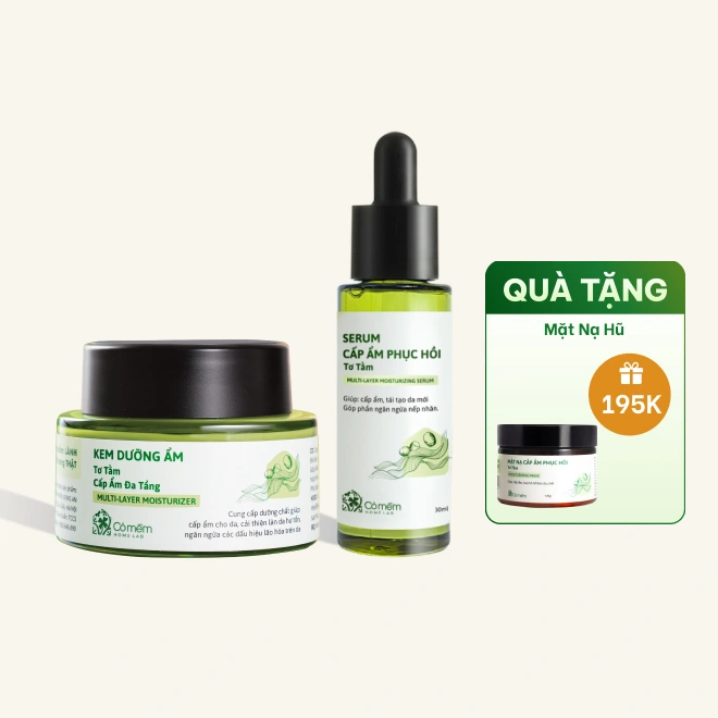 Combo Kem Dưỡng Ẩm, Serum Tơ Tằm Cấp Ẩm Đa Tầng
