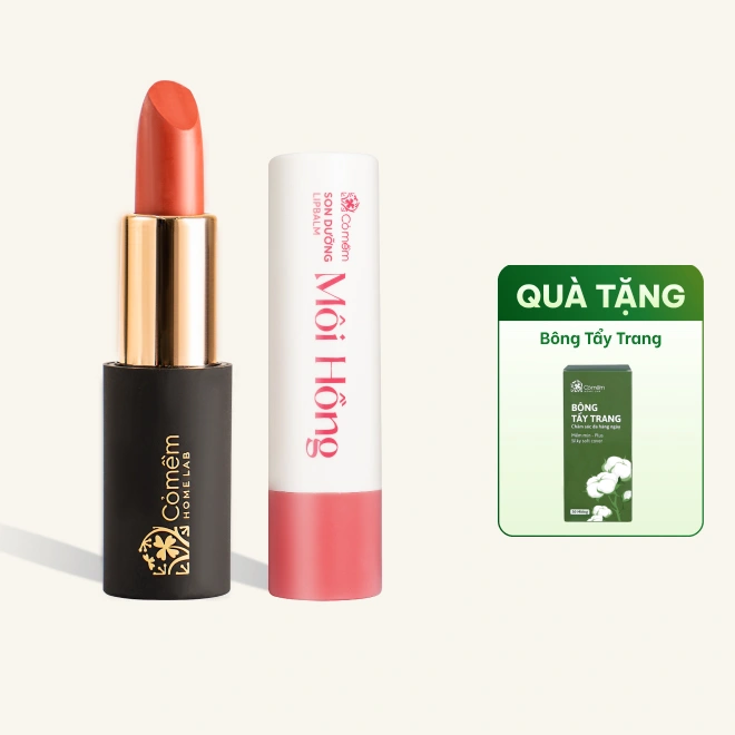 Combo Son Lụa Diễm, Son Dưỡng Môi Hồng