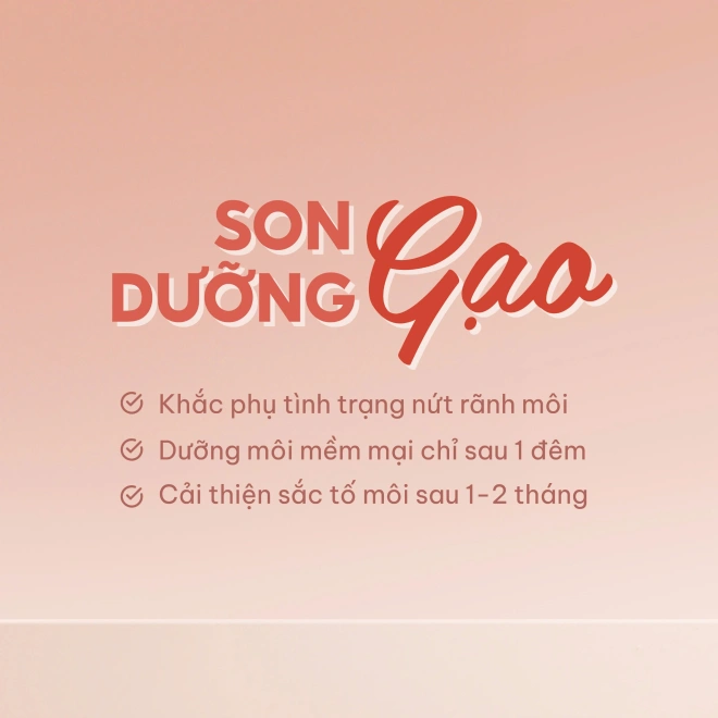 Son Dưỡng Gạo - 3 Lựa Chọn Hồng/ Cam/ Không Màu