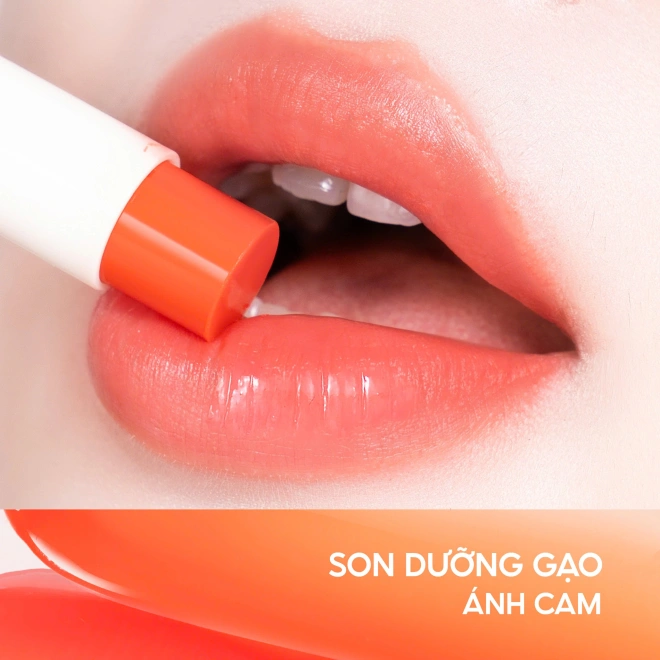 Son Dưỡng Gạo - 3 Lựa Chọn Hồng/ Cam/ Không Màu