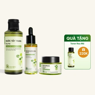 Combo Chăm Sóc Da Rau Má Tẩy Trang, Serum, Kem Dưỡng