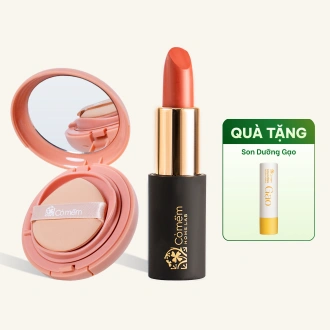 Combo Trang Điểm Son Lụa Diễm Mềm Mịn Và Phấn Nước Thuỷ Tinh