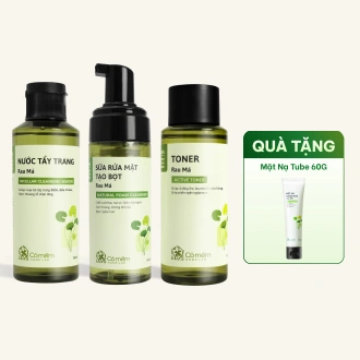 Combo 3 bước làm sạch chiết xuất Rau Má cho da dầu