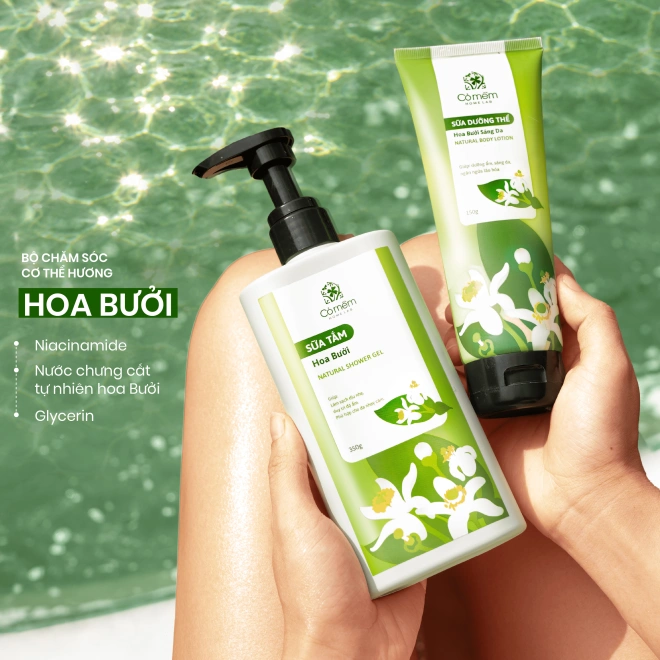 Combo Sữa Tắm Dưỡng Thể Hoa Bưởi - Sáng Da 