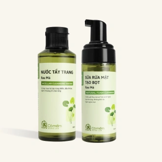 Combo Chăm Sóc Da 2 Bước Nước Tẩy Trang Và Bọt Rửa Mặt Rau Má