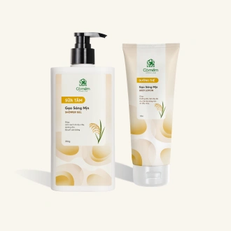Combo Bộ Sữa Tắm Sữa Dưỡng Thể Hương Gạo Dưỡng Da