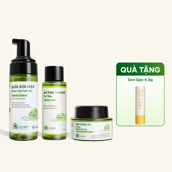 Bộ Chăm sóc da Tơ Tằm - dưỡng ẩm, ngừa lão hoá chuyên sâu 3 bước