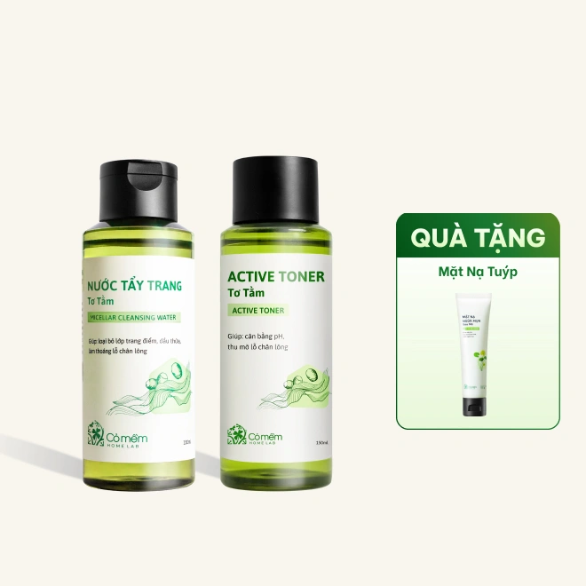 Combo 2 Sản Phẩm Bộ Chăm Sóc Da Tơ Tằm Ngăn Ngừa Lão Hoá