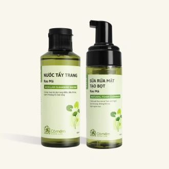 Combo Chăm Sóc Da 2 Bước Nước Tẩy Trang Và Bọt Rửa Mặt Rau Má