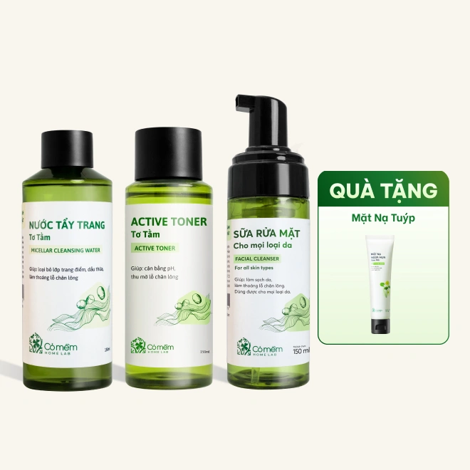 Combo Làm sạch Sâu Tơ Tằm cho da thường đến khô