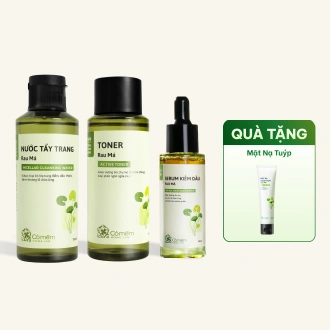 Combo Nước Tẩy Trang Rau Má Toner Rau Má Serum Kiềm Dầu Rau Má