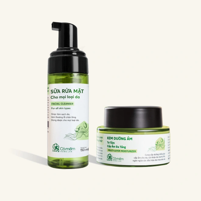 Combo Sữa rửa mặt tạo bọt Tơ Tằm + Kem dưỡng ẩm Tơ Tằm