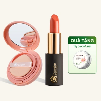 Combo Trang Điểm Son Lụa Diễm Mềm Mịn Và Phấn Nước Thuỷ Tinh