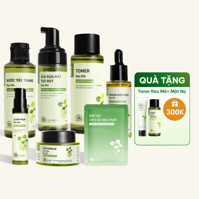 Trọn Bộ Chăm Sóc Da Dầu Mụn Chiết Xuất Rau Má
