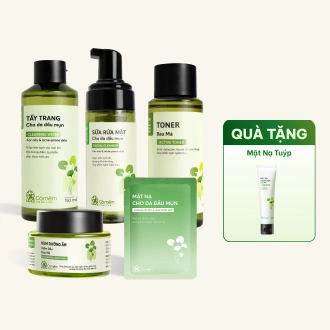 Bộ Chăm Sóc Da Chiết Xuất Rau Má Dành Cho Da Dầu Mụn