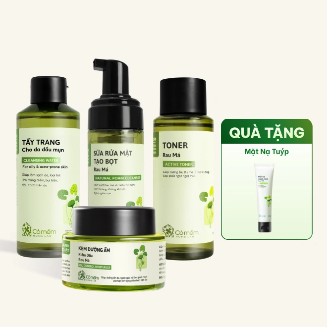 Bộ Chăm Sóc Da Dầu Mụn Rau Má Chuyên Sâu