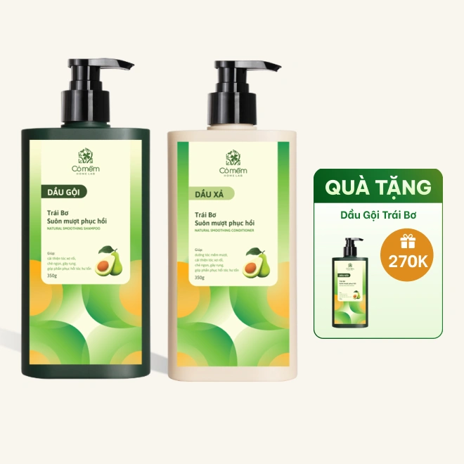 Combo Gội Xả Ủ Suôn Mượt Phục Hồi Trái Bơ