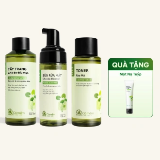 Combo 3 Bước Làm Sạch Chiết Xuất Rau Má Cho Da Dầu