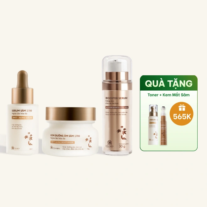 Combo 3 Bước Tinh Chất Booster Serum Và Kem Dưỡng Sâm 1700