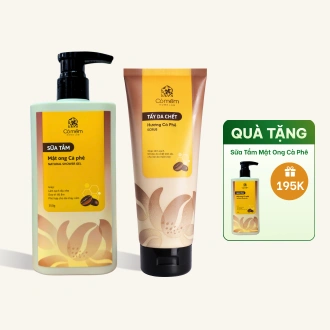 Combo Làm Sạch Da Body Sữa Tắm Và Tẩy Da Chết Mật Ong Cà Phê