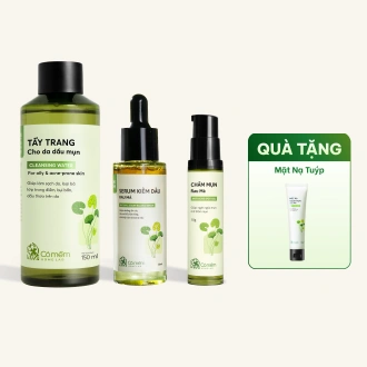 Bộ Chăm Sóc Rau Má Kiềm Dầu Dành Cho Da Mụn