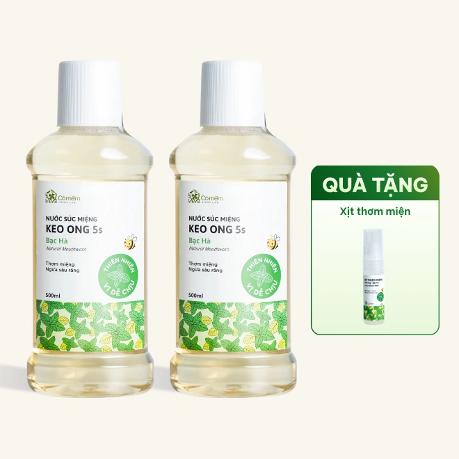 Combo Nước Súc Miệng Keo Ong Bạc Hà Và Cam Ngọt