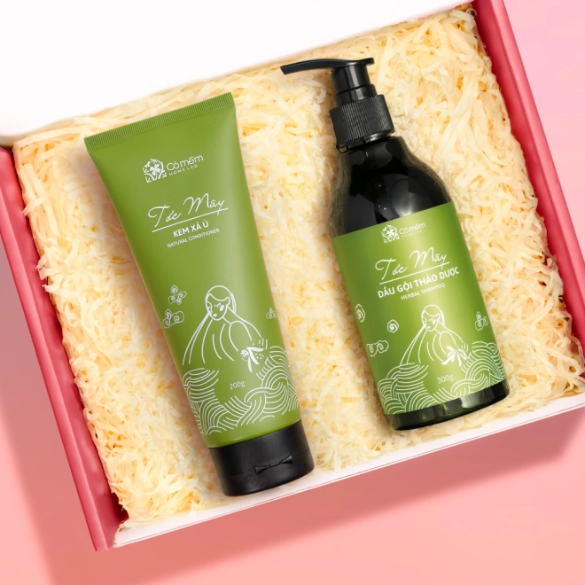 [SET QUÀ TẶNG] Bộ Sản Phẩm Gội Xả Thảo Dược Tóc Mây- Tóc Chắc Khỏe Giảm Gãy Rụng 