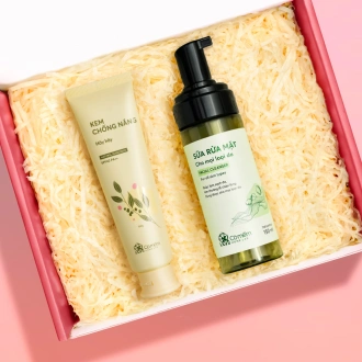 [SET QUÀ TẶNG] Combo Chăm Sóc Da Hai Bước Làm Sạch Và Bảo Vệ Da