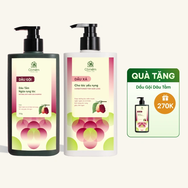 Combo Gội Xả Dâu Tằm Ngừa Rụng Tóc Combo Gội Xả Dâu Tằm Ngừa Rụng Tóc