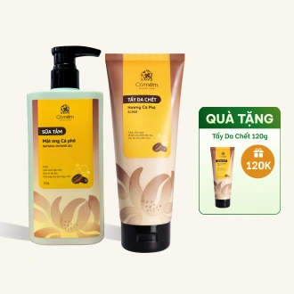 Combo Làm Sạch Da Body Sữa Tắm Và Tẩy Da Chết Mật Ong Cà Phê