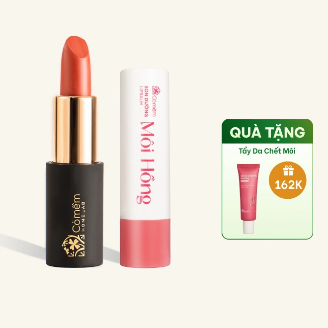 Combo Son Lụa Diễm, Son Dưỡng Môi Hồng