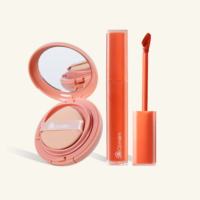 Trọn Bộ Combo Makeup Trang Điểm Son Kem, Phấn Nước Thuỷ Tinh