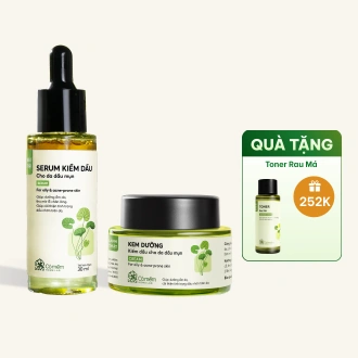 Combo Serum Kiềm Dầu Rau Má Và Kem Dưỡng Cho Da Dầu Mụn