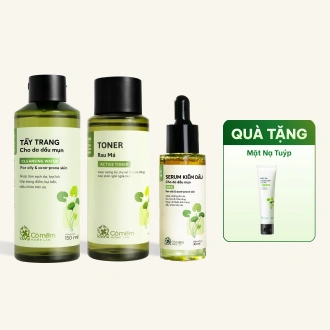 Combo Nước Tẩy Trang, Toner, Serum Kiềm Dầu