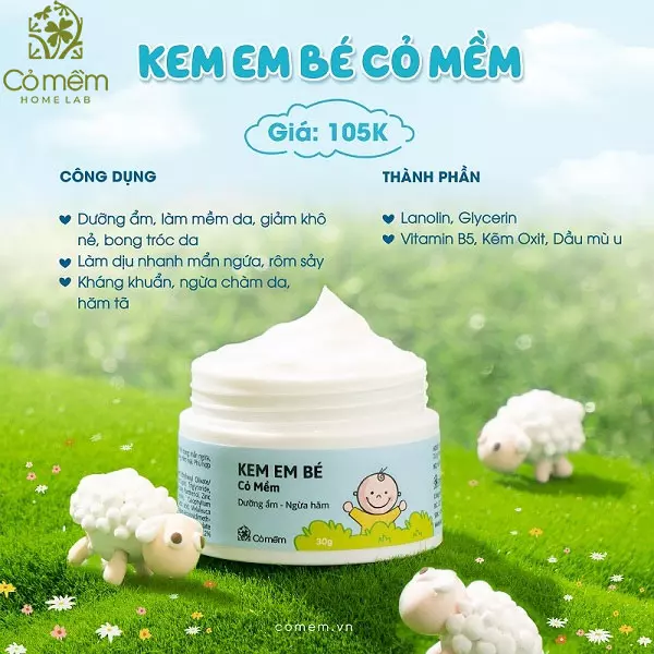 review kem dưỡng ẩm cho trẻ sơ sinh