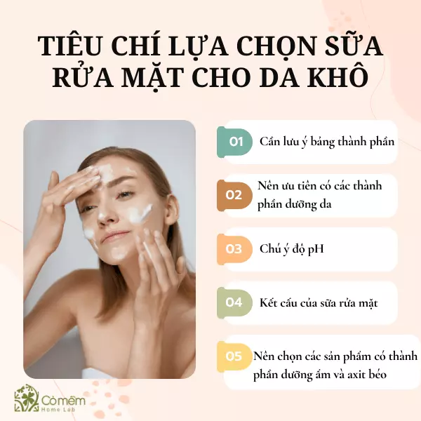 sữa rửa mặt da khô