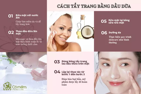 tẩy trang bằng dầu dừa có tốt không