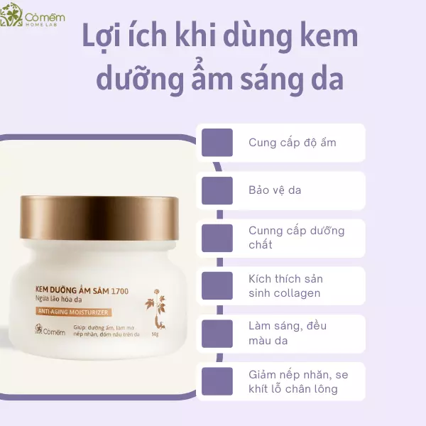 kem dưỡng ẩm sáng da