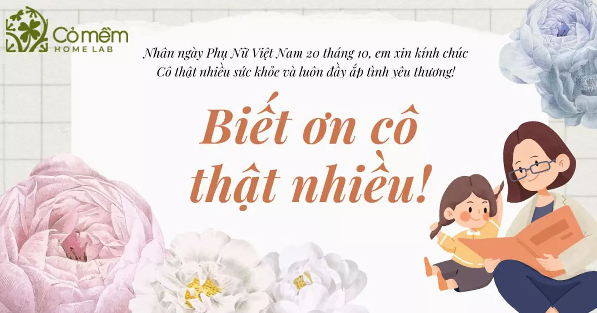 làm thiệp 20/10 tặng cô