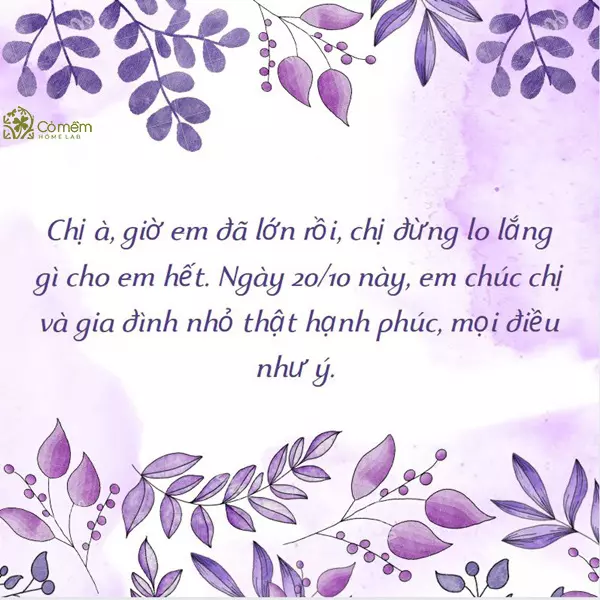 lời chúc 20 10 cho chị gái