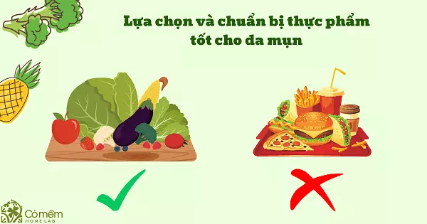 thực phẩm tốt cho da mụn