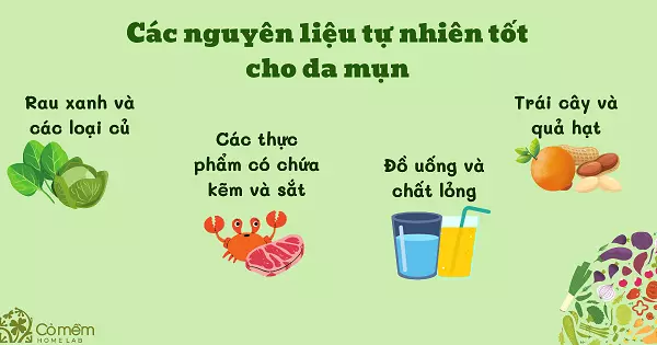 thực phẩm tốt cho da mụn