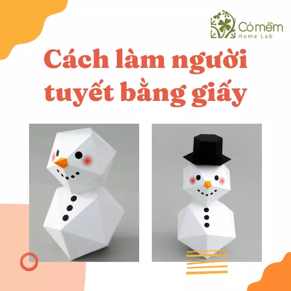 cách làm người tuyết bằng giấy